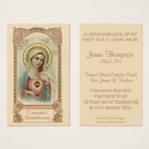 PREMIÈRE COMMUNION SAINTE MARIE PRIÈRE CARTE SAINT