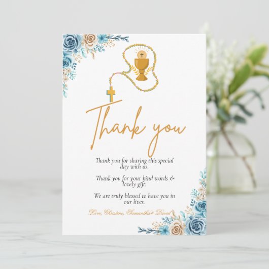 Première communion sainte moderne merci note (Debout devant)