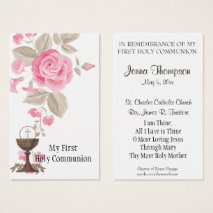 PREMIÈRE COMMUNION SOLENNELLE CARTE DE PRIÈRE EUCH