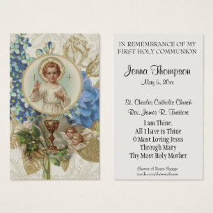 PREMIÈRE COMMUNION SOLENNELLE CARTE DE PRIÈRE VINT
