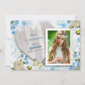 Première communion solennelle Fleurs | Cartes d'in (Devant)