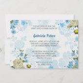 Première communion solennelle Fleurs | Cartes d'in (Dos)