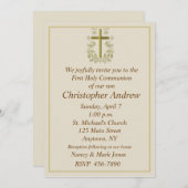 Première communion Tan Invitation (Devant / Derrière)