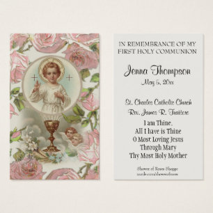 PREMIÈRE COMMUNION VINTAGE PRIÈRE CARTE SAINTE
