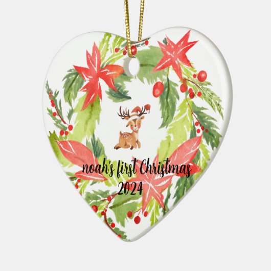 Première coutume de Noël nom de bébé ornements (Gauche)