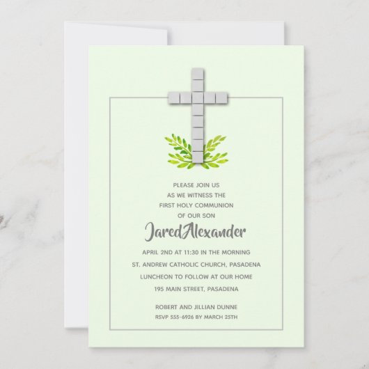 Première croix de communion sur les invitations ve (Devant)