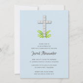 Première Croix de la Communion sur Invitation bleu (Devant)