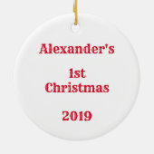 Première décoration de Noël pour bébé personnalisé (Dos)