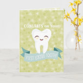 Première dent perdue ! - Carte de voeux personnali (Fleur jaune)