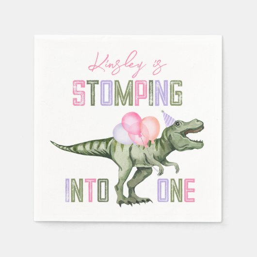 Première dinosaure serviettes en papier d'annivers (Devant)