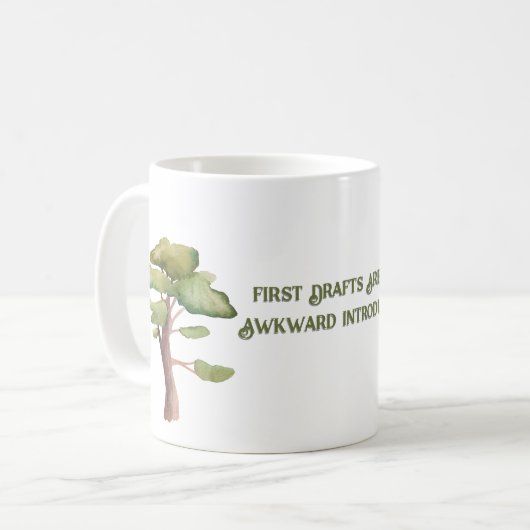 Première Ébauche Café Mug Pour Les Écrivains (Devant gauche)