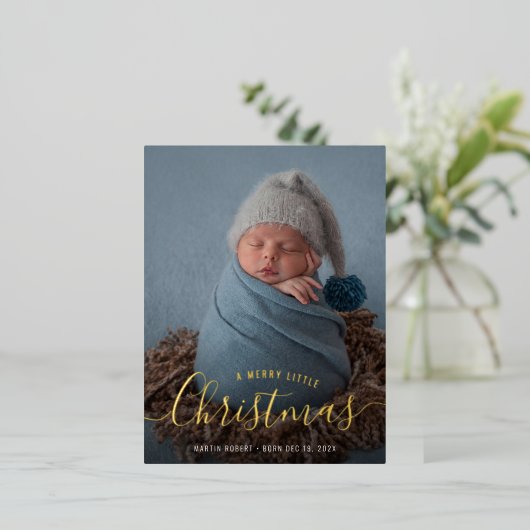 première faire-part de naissance de feuille d'or d (Debout devant)