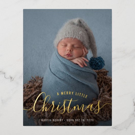 première faire-part de naissance de feuille d'or d (Recto)