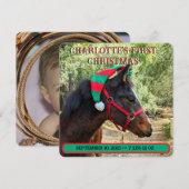 Première Faire-part de naissance de Noël du bébé (Devant / Derrière)