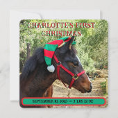 Première Faire-part de naissance de Noël du bébé (Devant)