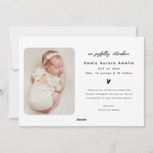 Première Faire-part de naissance de Noël du bébé é (Dos)