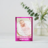 Première Faire-part de naissance fille de la carte (Debout devant)