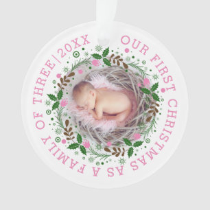 Première famille de Noël de trois couronnes photo 