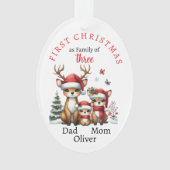 Première famille de Noël de trois Keepsaké Photo (devant)