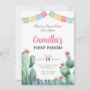 Première fête Anniversaire Cactus Invitation