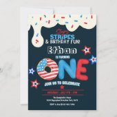 Première fête d'anniversaire 4 juillet invitation (Devant)
