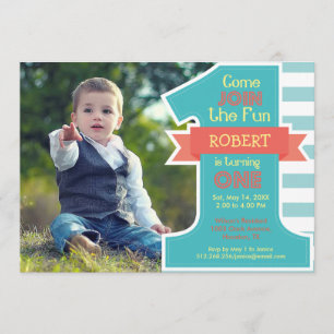 Première fête d'anniversaire Blue Boy Invitation