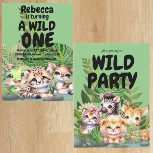 Première fête d'anniversaire Invitations à 2 côtés