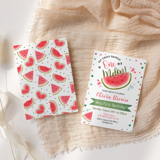 Première fête de la pastèque Un dans un Invitation
