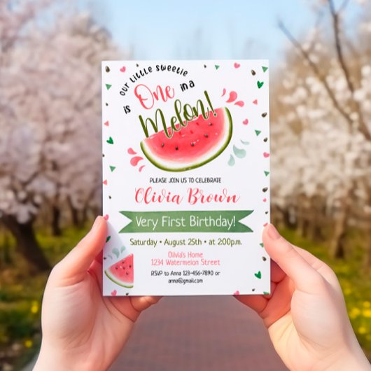 Première fête de la pastèque Un dans un Invitation