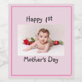 Première fête des mères avec bébé Photo Étiquette (Étiquettes simples)