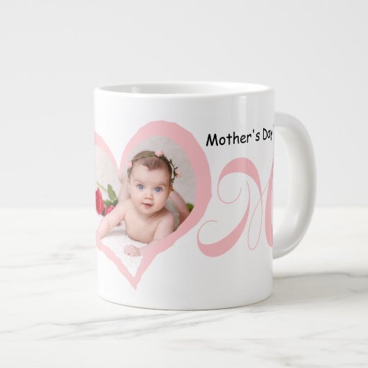 Première fête des mères avec un bébé Photo Mug (Devant droit)