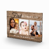 Première fête des mères Bois rustique 3 Bloc photo (Droite)
