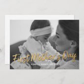 Première fête des mères Script classique Carte pho (Devant / Derrière)