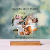 Première Fête des pères Pinceau Stroke 3 Photo Col (Neutre)