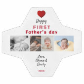 Première Fête des pères Red Heart 4 Photo Collage (Plat)