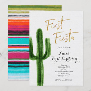Première Fiesta Cactus Invitation Anniversaire