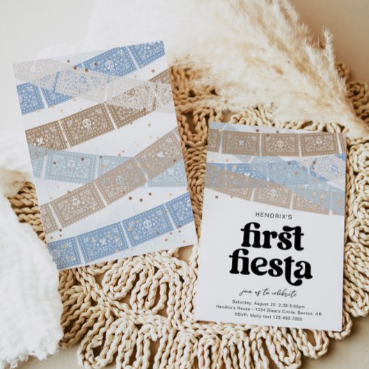 Première Fiesta Neutre Invitation Anniversaire