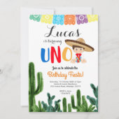 Première Fiesta UNO Cactus Invitation Anniversaire (Devant)