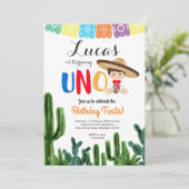 Première Fiesta UNO Cactus Invitation Anniversaire (Debout devant)