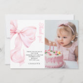 Première fille de la Bow rose Carte de remerciemen (Devant)