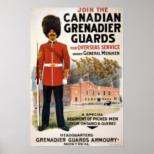PREMIÈRE GUERRE MONDIALE POSTER CANADIEN DE RECRUT