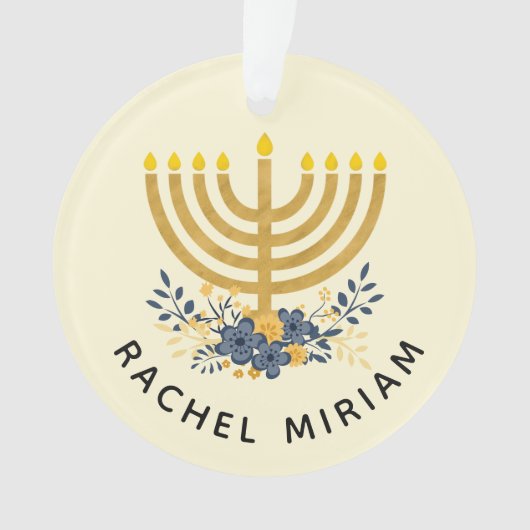 Première Hanoukka de Bébé Bleu & Or | Dates Keepsa (devant)