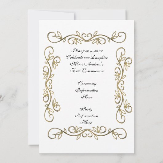 Première invitation à la communion (Dos)