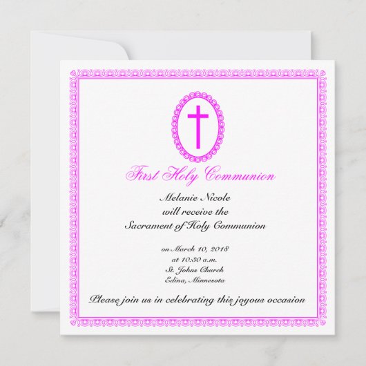 Première invitation à la communion (Devant)