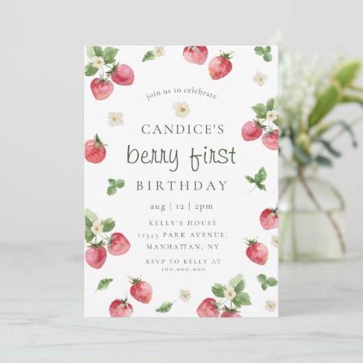 Première invitation à la fraise (Debout devant)