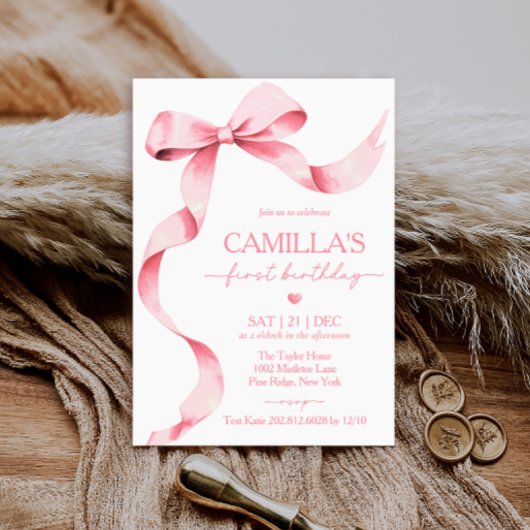 Première Invitation à l'anniversaire de la fille d