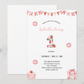 première invitation à l'anniversaire de la fraise (Devant / Derrière)