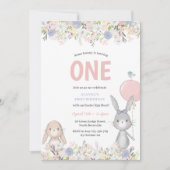 Première Invitation Bunny Pâques Anniversaire (Devant)