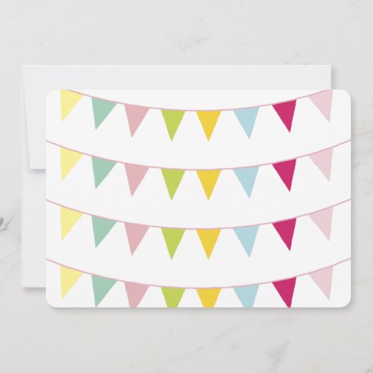 Première invitation colorée d'anniversaire de (Dos)