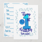 Première invitation d'anniversaire (Devant / Derrière)